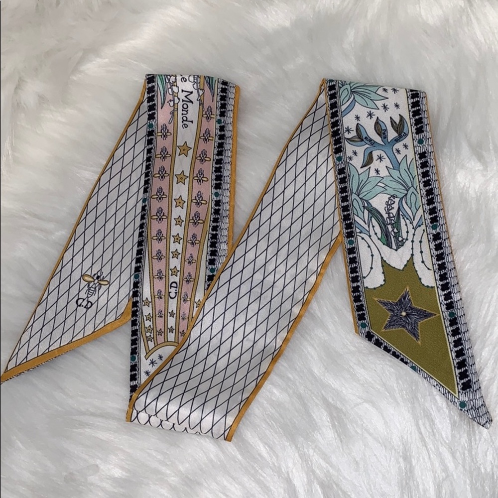 Blue & Gold Paris Le Mondrian Scarf Twilly Tie